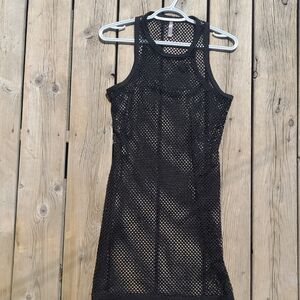 Black Mesh Swim Cover-Up